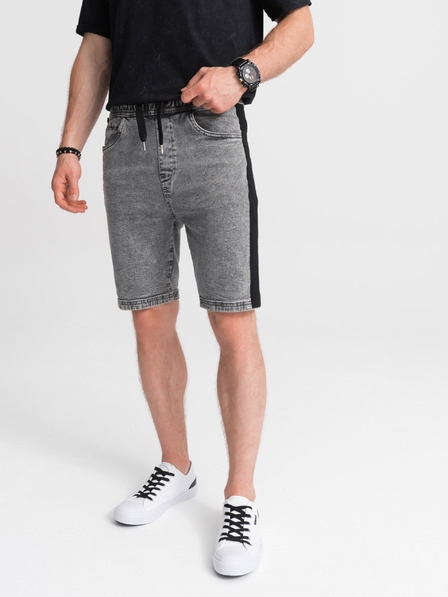Ombre Clothing Pantaloni scurți din denim pentru bărbați - gri W363 Ombre Clothing