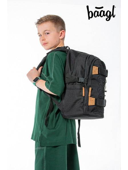 BAAGL  Rucsac școlar gri Baagl Skate Darkness