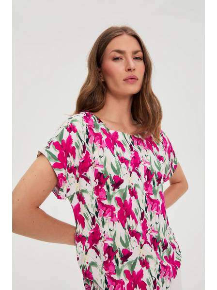 Moodo Camasa cu maneci scurte fuchsia Moodo