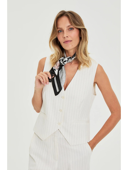 Moodo Vesta cu dungi fine alba Moodo