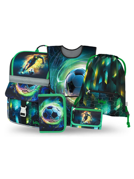 BAAGL  BAAGL SET 5 Zippy Fotbal Jucător: geantă, penar, sacoșă, șorț, portofel