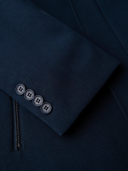 Ombre Clothing Jachetă structurată fitted pentru bărbați cu guler înalt - bleumarin închis V2 OM-COWC-0136 Ombre Clothing