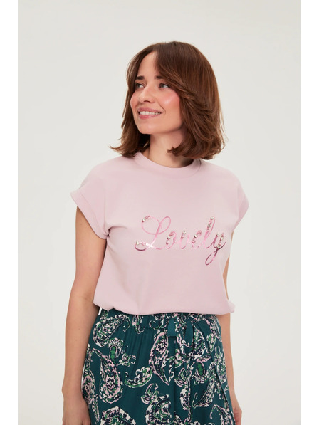 Moodo Bluză cu inscripție roz Moodo