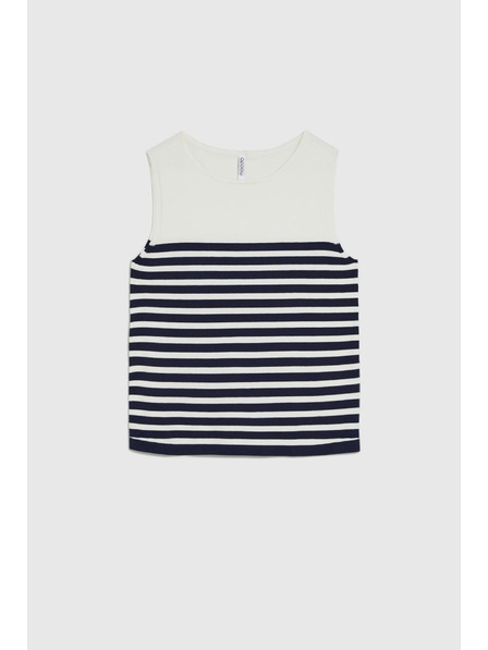 Moodo Top alb în dungi Moodo