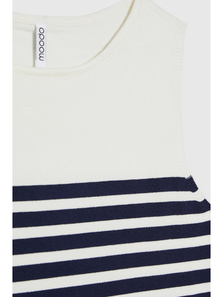 Moodo Top alb în dungi Moodo
