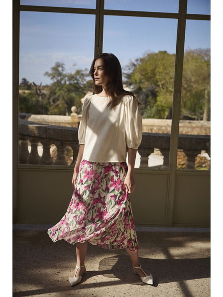 Moodo Fustă midi cu model bej Moodo