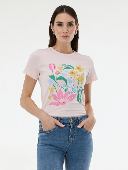 Orsay Tricou roz deschis de damă cu imprimeu ORSAY