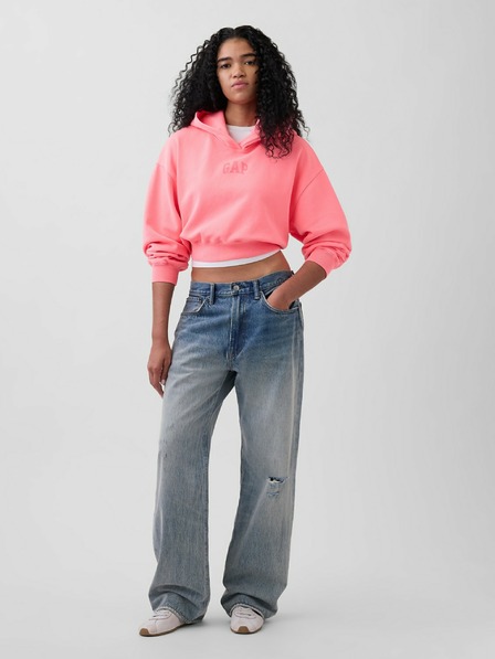 GAP Hanorac oversize crop cu logo VintageSoft GAP