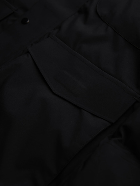 Ombre Clothing Jachetă de iarnă pentru bărbați cu glugă detașabilă din țesătură impermeabilă - neagră V3 OM-JAHP-0306 Ombre Clothing