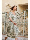 Moodo Rochie din viscoză olive Moodo
