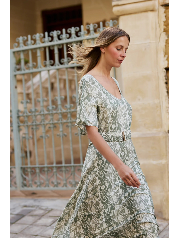 Moodo Rochie din viscoză olive Moodo