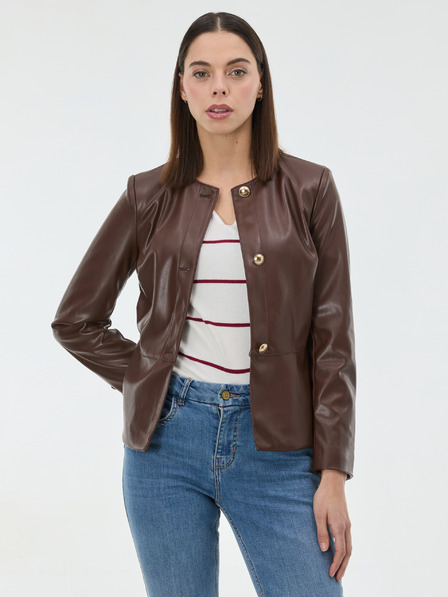 Orsay Jachetă maro de piele ecologică pentru femei ORSAY