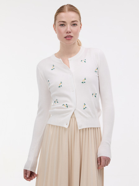 Orsay Cardigan crem pentru femei cu broderie ORSAY