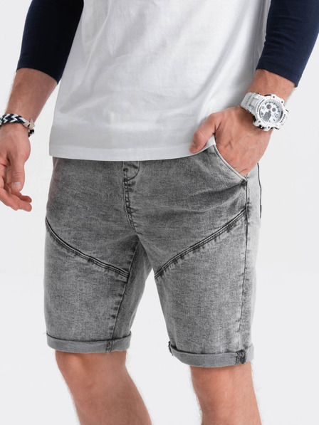 Ombre Clothing Pantaloni scurți din denim gri pentru bărbați Ombre Clothing W361