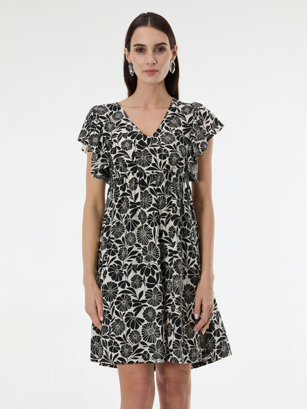 Orsay Rochie neagră cu model, până la genunchi, pentru femei ORSAY