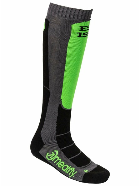 Meatfly Meatfly sosete sNB & SKI Leeway Safety Green/Grey