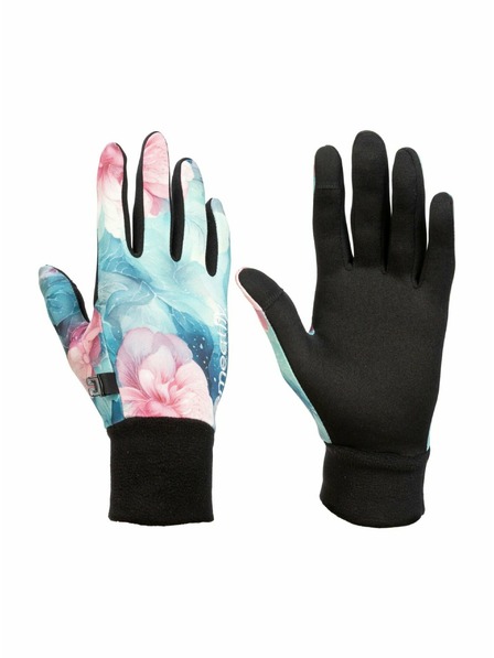 Meatfly Meatfly mănuși pentru femei Ladies Powerstretch Pink Flowers