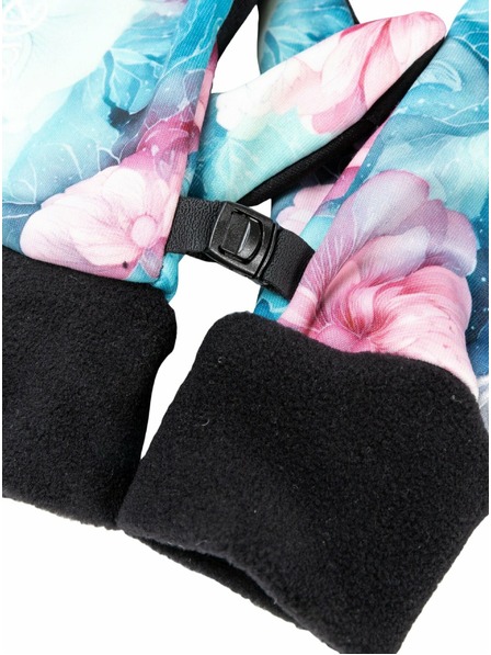 Meatfly Meatfly mănuși pentru femei Ladies Powerstretch Pink Flowers