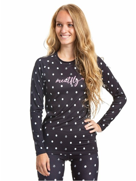 Meatfly Tricou termic femei Meatfly Capa Black Dots