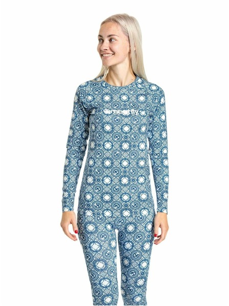 Meatfly Tricou termic femei Meatfly Capa Mosaic Blue