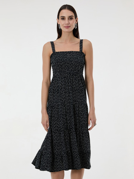 Orsay Rochie midi neagră cu buline pentru femei ORSAY