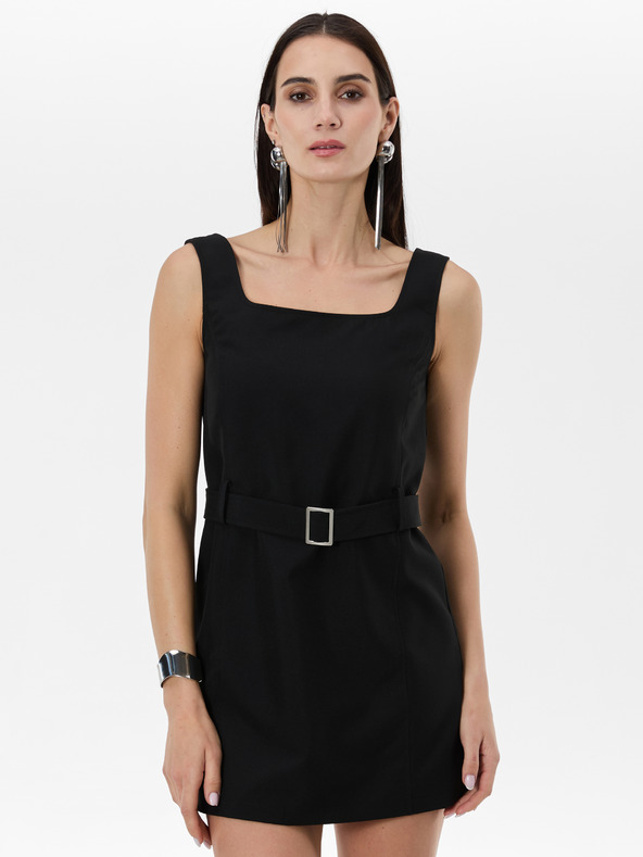 Orsay Rochie neagră de damă cu curea ORSAY