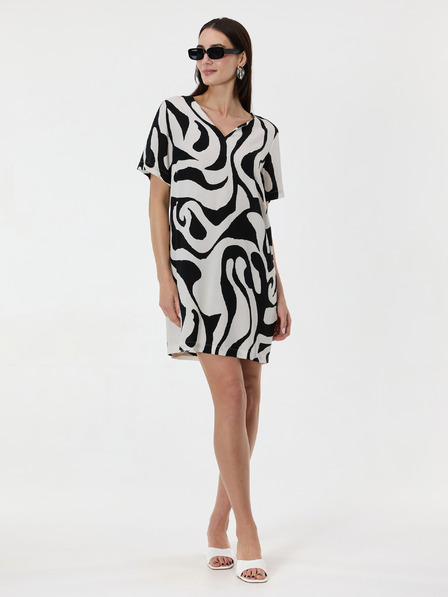 Orsay Rochie neagră cu model, până la genunchi, pentru femei ORSAY