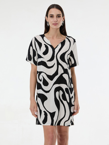 Orsay Rochie neagră cu model, până la genunchi, pentru femei ORSAY