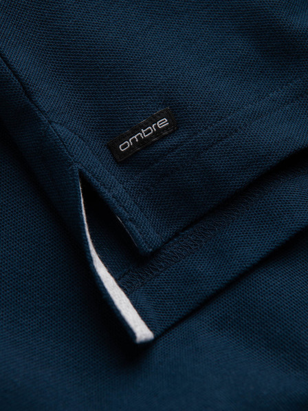 Ombre Clothing Tricou polo albastru închis pentru bărbați Ombre Clothing