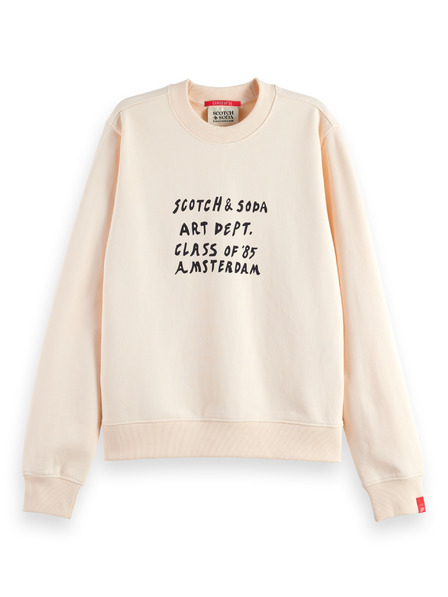 Scotch & Soda Bluză crem pentru femei cu inscripție