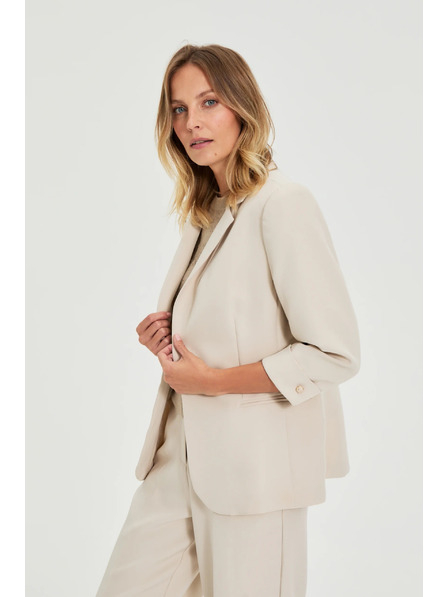 Moodo Sacou cu mâneci 3/4 bej Moodo