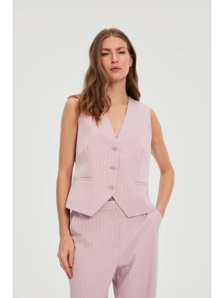 Moodo Vestă cu dungi fine roz Moodo