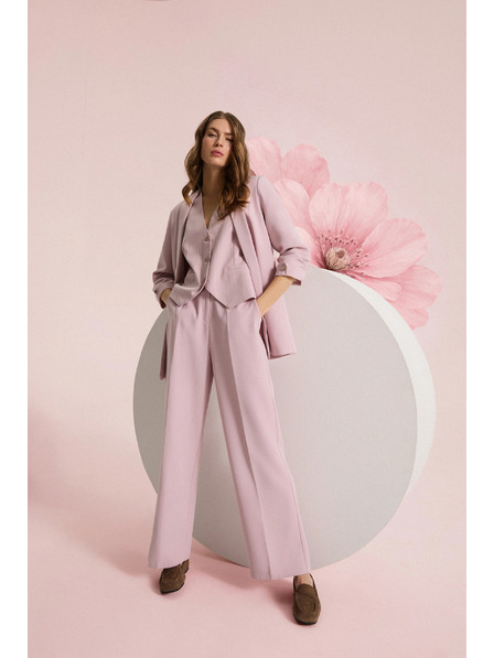 Moodo Pantaloni cu dungi fine roz Moodo