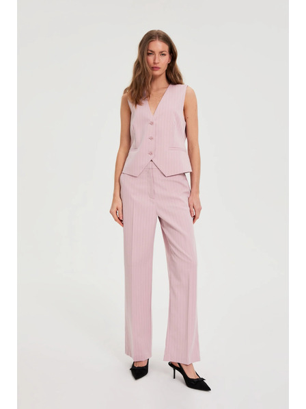 Moodo Pantaloni cu dungi fine roz Moodo