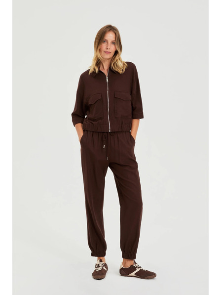 Moodo Pantaloni lineti maro Moodo