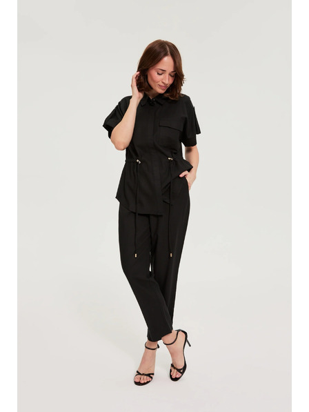 Moodo Pantaloni din viscoză și in negri Moodo