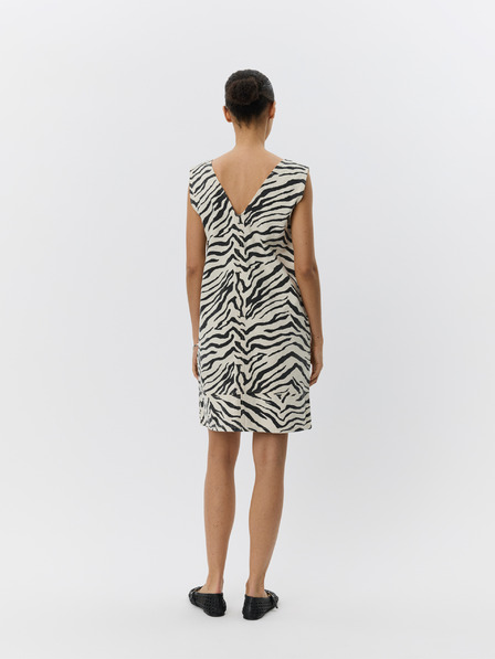 Sofie Schnoor Rochie cremă cu blană animal OLYMPESW