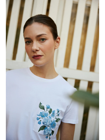 Moodo Bluză cu buzunar și tipar alb Moodo