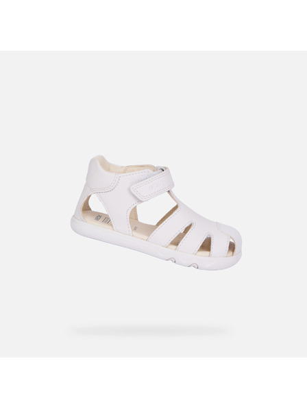 Geox Sandale barefoot albe pentru primii pași Geox Steppieup pentru băieți