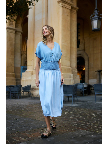 Moodo Cămașă lyocel albastră Moodo