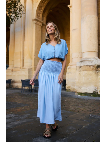 Moodo Fustă lyocel albastră Moodo