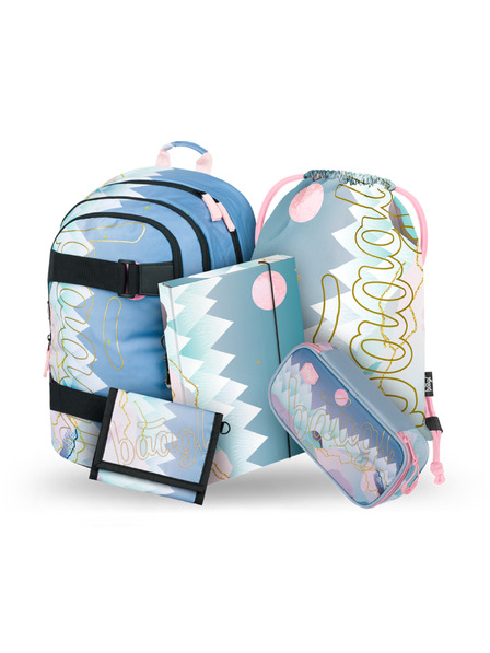 BAAGL  BAAGL 5 SET Skate Moon: rucsac, penar, sac, table, portofel