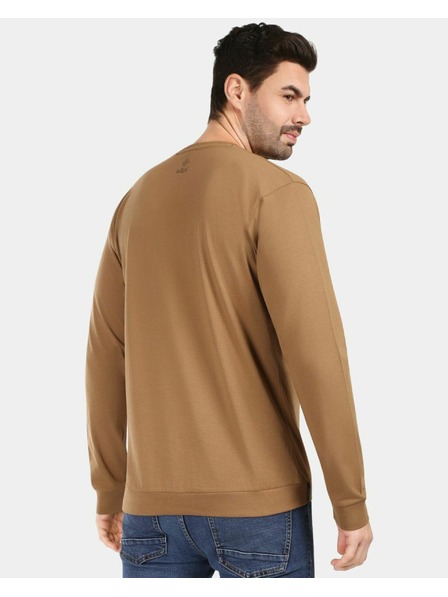 Kilpi Tricou din bumbac cu mânecă lungă pentru bărbați Kilpi BASE-M Maro