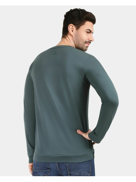 Kilpi Tricou din bumbac cu mânecă lungă pentru bărbați Kilpi BASE-M Verde închis