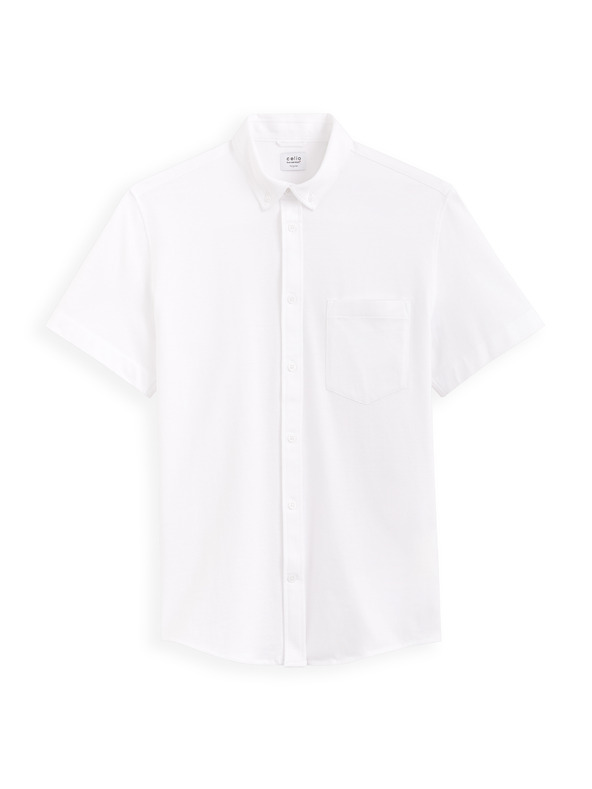 Celio Cămașă albă cu mânecă scurtă pentru bărbați Celio Barik
