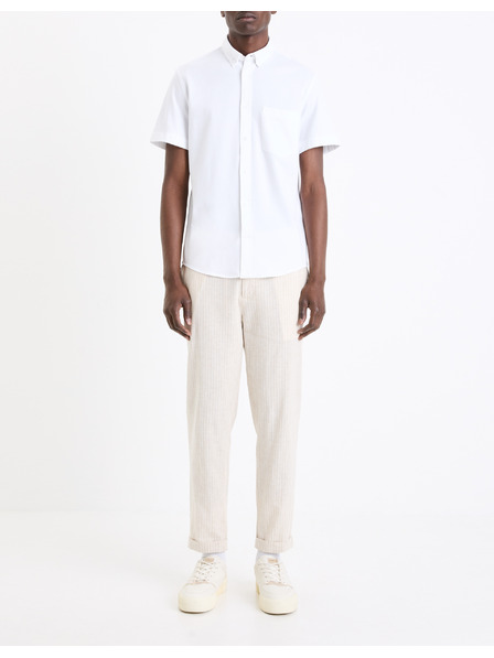 Celio Cămașă albă cu mânecă scurtă pentru bărbați Celio Barik