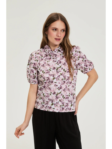 Moodo Cămașă cu mâneci bufante violet Moodo