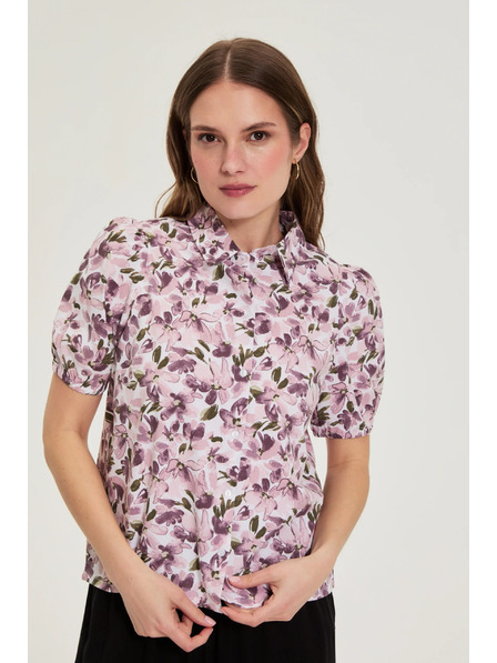 Moodo Cămașă cu mâneci bufante violet Moodo