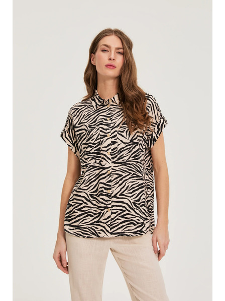 Moodo Cămașă cu model animal bej Moodo