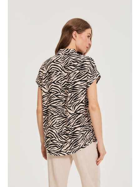 Moodo Cămașă cu model animal bej Moodo